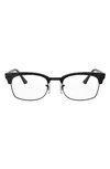 Ray Ban Clubmaster 52mm Blue Light Blocking Glasses In Top Black