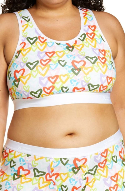 Tomboyx Next Gen Essential Bra In Rainbow Hearts