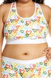 Tomboyx Next Gen Racerback Bra In Rainbow Hearts