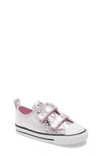 Converse Babies' Chuck Taylor Double Strap Sneaker In Pink Glaze/ Silver/ White