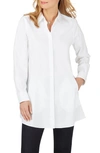 Foxcroft Cecilia Non-iron Button-up Tunic Shirt In White