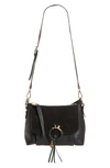 See By Chloé Joan Small Leather And Suede Shoulder Bag In Black