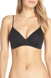 On Gossamer Next To Nothing Microfiber Wireless T-shirt Bra In Black