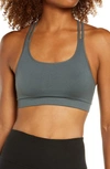 Zella Seamless Strappy Sports Bra In Green Urban