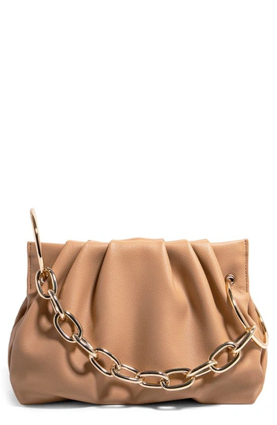 House Of Want Chill Vegan Leather Frame Clutch In Tan