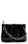 House Of Want Chill Vegan Leather Frame Clutch In Black/ Silver