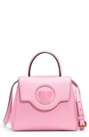 Versace Small La Medusa Leather Satchel In Pink