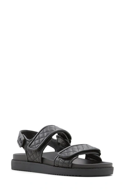 Aldo Womens Black Eowiliwia Slingback Faux-leather Sandals 6 In Black Faux Leather