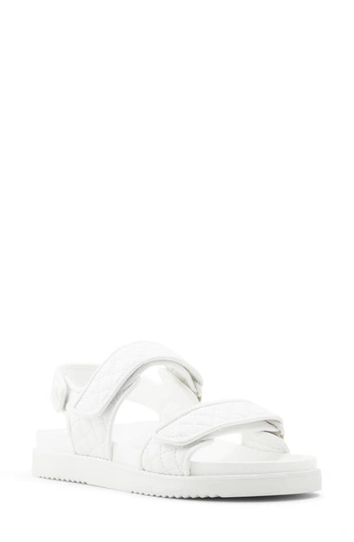 Aldo Eowiliwia Trek Sandal In White Faux Leather