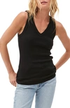 Michael Stars Maya Cotton V-neck Tank In Black