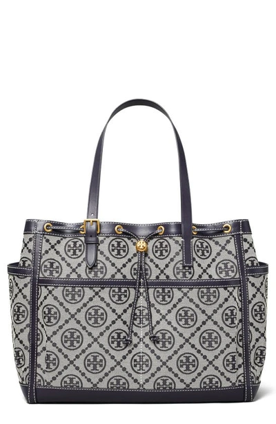 Tory Burch T-monogram Jacquard Tote In Tory Navy
