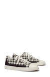 Tory Burch Classic Court Bicolor Low-top Sneakers In Black Gingham/black