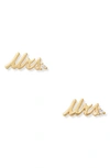 Kate Spade Goldplated & Cubic Zirconia Mrs. Stud Earrings In Clear/ Gold
