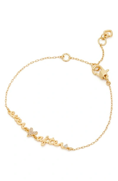 Kate Spade Gold-tone Crystal Heart Better Half Link Bracelet In Clear/gold