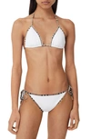 Burberry Vintage Check Trimmed Triangle Two-piece Bikini Set In White