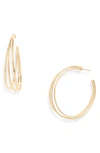 Jennifer Zeuner Raya 2 Triple Hoop Earrings In Yellow Vermeil