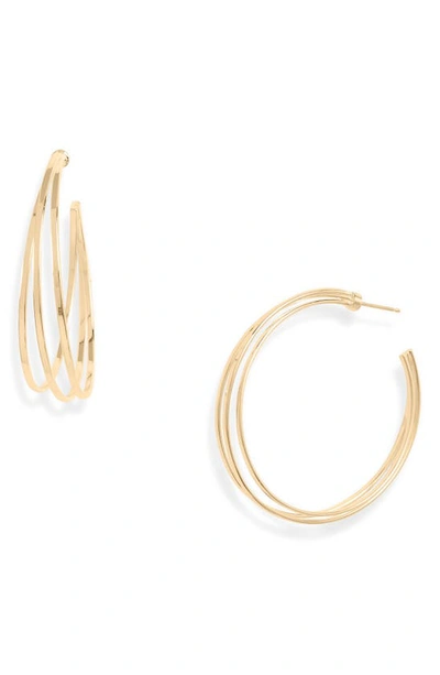 Jennifer Zeuner Raya 2 Triple Hoop Earrings In Yellow Vermeil