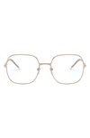 Prada 54mm Rectangle Optical Glasses In Pink Gold