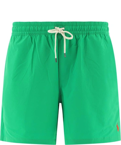 Polo Ralph Lauren 5.75-inch Solid Traveler Classic Swim Trunk In Green