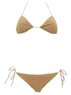 Oseree Metallic-thread Halterneck Bikini In Brown