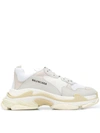 BALENCIAGA BALENCIAGA MEN'S WHITE LEATHER SNEAKERS,534217W2CA19000 43