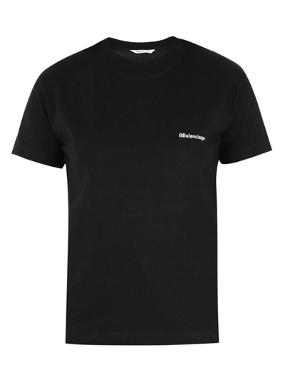 Balenciaga Black T-shirt With Contrasting Logo