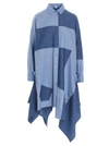 LOEWE LOEWE PATCHWORK ASYMMETRIC OVERSIZED SHIRT DRESS