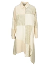 LOEWE LOEWE STRIPED PATCHWORK ASYMMETRIC SHIRT DRESS