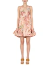 ZIMMERMANN ZIMMERMANN CANDESCENT PLUNGE NECK MINI DRESS