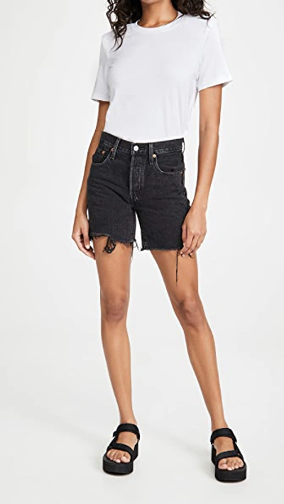 LEVI'S 501 MID THIGH SHORTS LUNAR BLACK,LEVIV20707