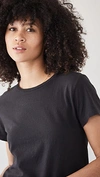 Re/done 1950s Boxy Cotton Tee In Washed Black