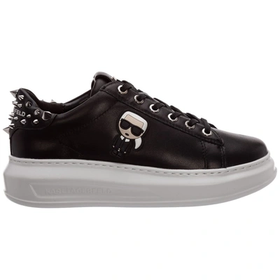 Karl Lagerfeld Women's Shoes Leather Trainers Sneakers K/ikonic Kapri In Black
