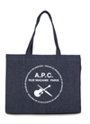 APC A.P.C. LOGO PRINTED DENIM SHOPPER BAG