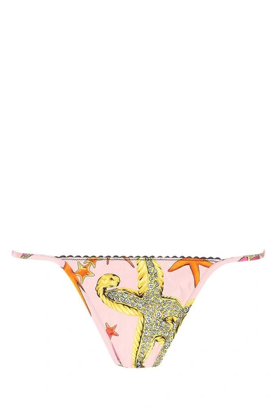 Versace Starfish Print Thong In Multi