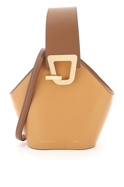 Danse Lente Johnny Mini Leather Bag In Brown,beige