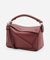 Loewe Women's Small Puzzle Leather Shoulder Bag In Berry
