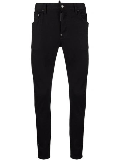 Dsquared2 Cotton Cargo Trouser With Logo Patch In Black
