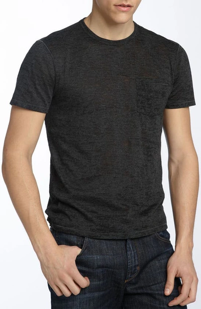 John Varvatos Burnout Slim Fit T-shirt In Charcoal Heather