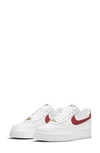 Nike Air Force 1 '07 Low "team Red" Sneakers In White/ Team Red-white