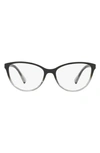 Armani Exchange 53mm Cat Eye Reading Glasses In Transparent Black