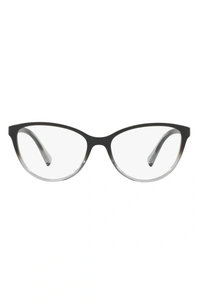 Armani Exchange 53mm Cat Eye Reading Glasses In Transparent Black