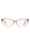 Armani Exchange 53mm Cat Eye Reading Glasses In Shiny Crys Rose