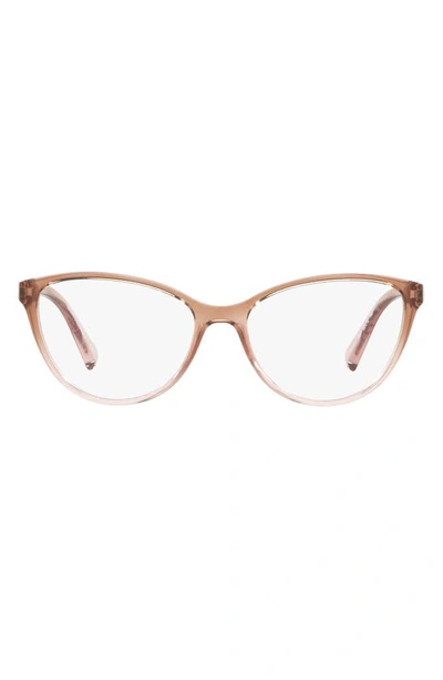 Armani Exchange 53mm Cat Eye Reading Glasses In Shiny Crys Rose