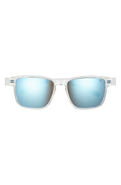 Hurley Ogs 57mm Polarized Square Sunglasses In Clear Crystal/ Smoke Base