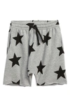 Nununu Kids' Rounded Star Sweat Shorts In Heather Grey