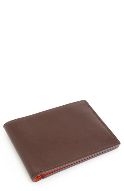 Royce Rfid Leather Bifold Wallet In Brown / Burnt Orange