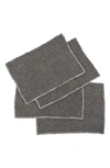 Pom Pom At Home Oakville Set Of 4 Placemats In Charcoal
