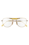 Ray Ban 53mm Optical Glasses In Gold/ Clear