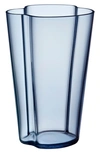 Monique Lhuillier Waterford Alvar Aalto Glass Vase In Blue