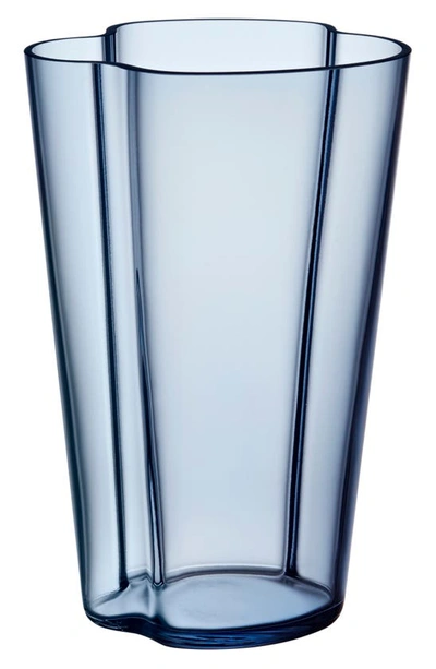 Monique Lhuillier Waterford Alvar Aalto Glass Vase In Blue